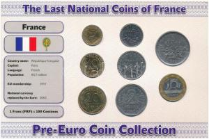 Franciaország 1960-1997. 5c-10Fr (8xklf) forgalmi szett Az utolsó nemzeti érmék T:1-2- France 1960-1997. 5 Centimes - 10 Francs (8xdiff) coin set The Last National Coins C:AU-VF