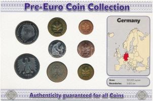 Németország 1980-1996. 1pf-5M (8xklf) forgalmi szett "Az utolsó nemzeti érmék" T:1,1-
Ger...