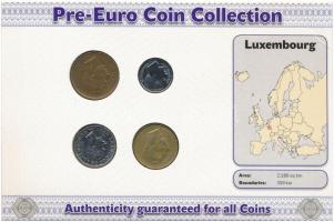 Luxemburg 1982-1990. 1F - 50F (4xklf) forgalmi szett "Az utolsó nemzeti érmék" T:2,2-
Lux...