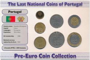 Portugália 1987-2000. 1E-200E (7xklf) forgalmi szett Az utolsó nemzeti érmék T:1-3 Portugal 1987-2000. 1 Escudo - 200 Escudos (7xdiff) coin set The Last National Coins C:UNC-F