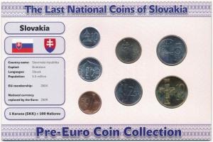 Szlovákia 2002-2007. 10h-10K (7xklf) forgalmi szett Az utolsó nemzeti érmék T:1,1- Slovakia 2002-2007. 10 Halierov - 10 Korún (7xdiff) coin set The Last National Coins C:UNC,AU