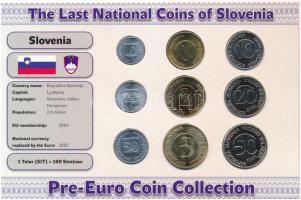 Szlovénia 1992-2004. 10sz-50T (9xklf) forgalmi szett Az utolsó nemzeti érmék T:1,1- Slovenia 1992-2004. 10 Stotinov - 50 Tolarjev (9xdiff) coin set The Last National Coins C:UNC,AU