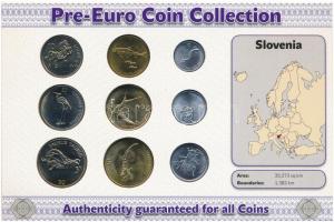 Szlovénia 1992-2004. 10sz-50T (9xklf) forgalmi szett "Az utolsó nemzeti érmék" T:1,1-
Slo...