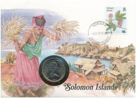 Salamon-szigetek 1977. 20c felbélyegzett borítékban, bélyegzéssel, német nyelvű leírással T:1  Solomon Islands 1977. 20 Cents in envelope with stamp and cancellation, with German description C:UNC