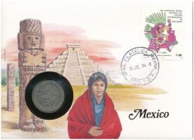 Mexikó 1981. 1P Cu-Ni, felbélyegzett borítékban, bélyegzéssel, német nyelvű leírással T:1-  Mexico 1981. 1P Cu-Ni in envelope with stamp, with German description C:AU