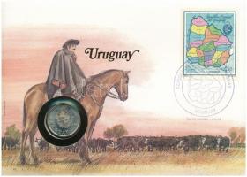Uruguay 1980. 10P, felbélyegzett borítékban, bélyegzéssel, német nyelvű leírással T:1  Uruguay 1980. 10 Peso in envelope with stamp and cancellation, with German description C:UNC
