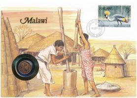 Malawi 1991. 1t felbélyegzett borítékban, bélyegzéssel, német nyelvű leírással T:1 Malawi 1991. 1 Tambala in envelope with stamp and cancellation, with German description C:UNC