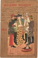 1901 La Guerre Amusante. Paix - Art Nouveau, litho s: M. Raschka ((Raphael Kirchner) (Rb)