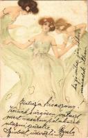 1905 Art Nouveau ladies. Raphael Tuck & Sons Künstler Postkarte Ser. 152. litho s: Raphael Kirchner