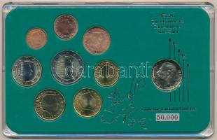 Luxemburg 2004. 1c-2E (8xklf) forgalmi szett + 1987. 5Fr Br János műanyag tokban T:1-2 Luxembourg 2004. 1 Cent - 2 Euro (8xdiff) coin set + 1987. 5 Francs Br Jean in plastic case C:UNC-XF