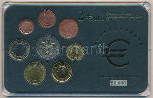 Belgium 2004-2007. 1c-2E (8xklf) forgalmi szett műanyag tokban T:1-2 Belgium 2004-2007. 1 Cent - 2 Euro (8xdiff) coin set in plastic case C:UNC-XF