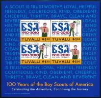 100 years of the boy scouts of America minisheet set, 100 éves az amerikai cserkészet kisív sor