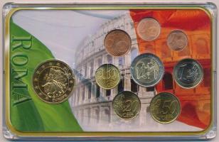 Olaszország 2002-2008. 1c-2E (8xklf) forgalmi szett + DN "Colosseum" kétoldalas aranyozott...