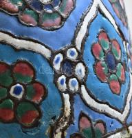 Antik iszlám, közel-keleti zománcozott réz "Mina" edény. Jelzett. Damaszkusz, Szíria, XIX ...