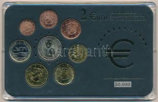 Finnország 2001-2006. 1c-2E (8xklf) forgalmi szett műanyag tokban T:1,1- Finland 2001-2006. 1 Cent - 2 Euro (8xdiff) coin set in plastic case C:UNC,AU