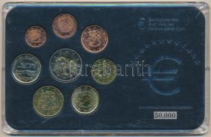 Finnország 2001-2006. 1c-2E (8xklf) forgalmi szett műanyag tokban T:1-2 Finland 2001-2006. 1 Cent - 2 Euro (8xdiff) coin set in plastic case C:UNC-XF