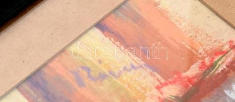 Rónai jelzéssel: Utcarészlet. Pasztell, papír. Kissé kopott üvegezett fa keretben, 47×56 cm