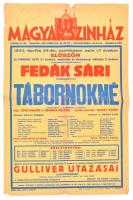 1943 Fedák Sári színházi plakát 30x48 cm Kis beszakadásokkal