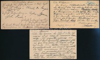 1882-1900 3 db díjkiegészített díjjegyes levelezőlap Németországba, Svájcba ill. Franciaországba. Sz...