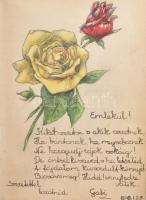 cca 1930 Emlékkönyv sok rajzzal, bejegyzéssel