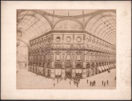 cca 1860-1890 Milánó, a Victorio Emanuele Galéria; az Edizioni Brogi-sorozat 1608. számú darabja, 25×19,5 cm, kopott, sérült.