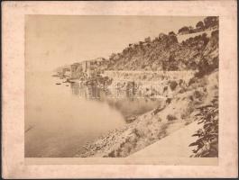 cca 1860-1890 Olasz tengerpart, 27×20,5 cm, kopott, sérült.