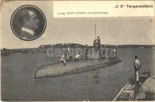 1918 Osztrák-magyar haditengerészet U-5 tengeralattjárója, Lovag Trapp György sorhajóhadnagy / K.u.K. Kriegsmarine Unterseeboot-5 / submarine, Lieutenant + K.u.k. Feldartillerieregiment Nr. 116. Haubitzbatterie