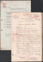 1927-1950 Vegyes okmányok és papírrégiség: számlák (közte fejléces), szállítólevelek, születési anya...