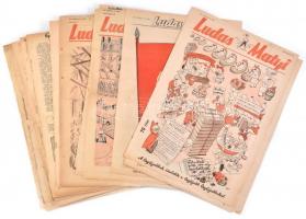 1953 Ludas Matyi 30 lapszáma, többek közt Kaján Tibor, Szűr-Szabó József, Toncz Tibor karikatúráival; vegyes, részben rossz állapotban