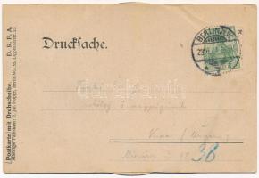 1904 Berlin. Postkarte mit Drehscheibe / Rotatable mechanical postcard, Art Nouveau, Emb. litho