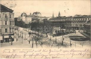 1906 Graz, Stadttheater, Bismarckplatz, Buchhandlung / street, square, theatre, shops