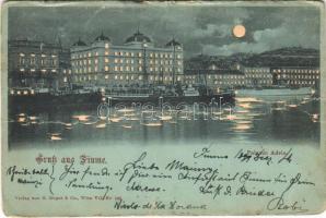 1899 (Vorläufer) Fiume, Rijeka; Palazzo Adria / palace, night (fa)