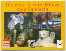 Ausztria 2002. 5E Ag 250 éves a Schönbrunn-i állatkert, Elefánt bliszterben T:1 Austria 2002. 5 Euro Ag 250th anniversary of the Schönbrunn Zoo, in Elephant blister C:UNC Krause KM#3091