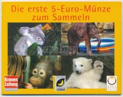 Ausztria 2002. 5E Ag 250 éves a Schönbrunn-i állatkert, Jegesmedve bliszterben T:1 Austria 2002. 5 Euro Ag 250th anniversary of the Schönbrunn Zoo, in Polar bear blister C:UNC Krause KM#3091