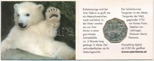 Ausztria 2002. 5E Ag "250 éves a Schönbrunn-i állatkert", "Jegesmedve" bliszterb...