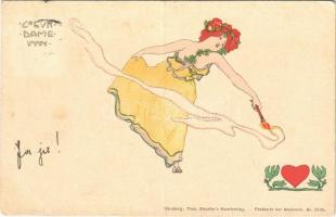 1899 Coeur Dame. Theo. Stroefers Kunstverlag - Postkarte der Modernen Nr. 5525. Unsigned Raphael Kirchner art postcard (fa)