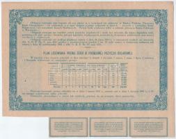 Lengyelország / Varsó 1931. "Dollár alapú Államkölcsön" kötvény 5$-ról, szelvényekkel T:I-...