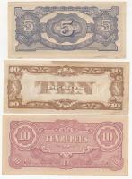 Burma / Japán megszállás 1942-1944. 5R + 10R + Fülöp-szigetek / Japán megszállás 1943. 10P T:I--III ...