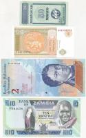 Vegyes: 4db-os venezuelai, mongol és zambiai bankjegy tétel T:I Mixed: 4pcs of Venezuelan, Mongolian and Zambian banknote lot C:UNC