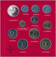 1994. 10f-200Ft (11xklf) forgalmi sor dísztokban, közte 1994. 200Ft Ag "Deák". A tokon a r...