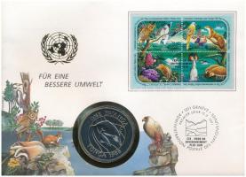 Tonga 1986. 1P Cu-Ni "WWF 25. évfordulója" felbélyegzett borítékon, alkalmi bélyegzéssel T:1 Tonga 1986. 1 Pa'anga Cu-Ni "25th anniversary of WWF" in envelope with stamp C:UNC Krause KM#128