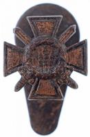 ~1940. "Tűzkereszt I. fokozata" miniatűr gomblyukjelvénye (14x14mm) T:1- Hungary ~1940. Miniature of "Hungarian Fire Cross 1st class" Br button badge (14x14mm) C:AU