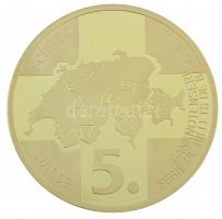 Svájc DN "10.-banknote seit 1956" aranyozott fém emlékérem 10Fr svájci bankjegy multicolor...