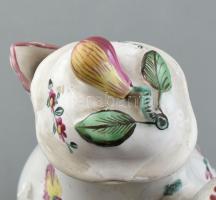 Kanna, kézzel festett, ónmázas kerámia, apró kopásokkal, sérülésekkel. m: 19cm