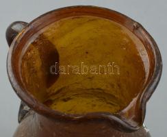 Erdélyi hutaüveg kancsó, XVIII. század vége, hibátlan. Alján apró feszültség (repedés). m: 15,5cm