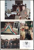 1993 Horthy Miklós újratemetésével és szoboravatásával kapcsolatos fotók, újságkivágások, 3 db papírlapra kasírozva