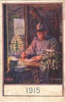 Weihnachten 1915 / WWI Austro-Hungarian K.u.K. military art postcard with Christmas greeting s: Kuderna (r)