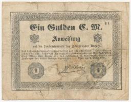 1849. 1Ft "Almássy" vízjeles papíron, "F1" betűjel T:IV
Hungary 1849. 1 Forint ...