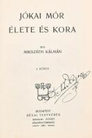 Mikszáth Kálmán: Jókai Mór élete és kora I-II. köt. Bp., 1907, Révai. Korabeli átkötött aranyozott, álbordás gerincű félbőr-kötés, festett lapélekkel, a borítón és a gerincen egészen kis kopásnyomokkal, névbejegyzéssel.