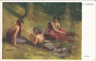 Orakel / Erotic nude lady art postcard. W.R.B. & Co. Galerie Wiener Künstler Nr. 273. s: H. Löffler